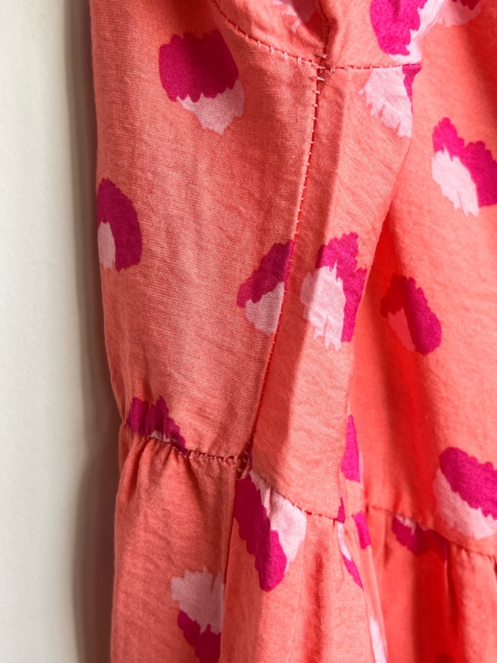 Michelle Mcdowell Daphne Dress Size Large Rough Runner Coral Midi Tiered Preppy - Picture 9 of 16